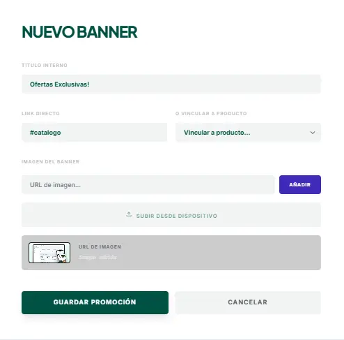 Formulario de banner